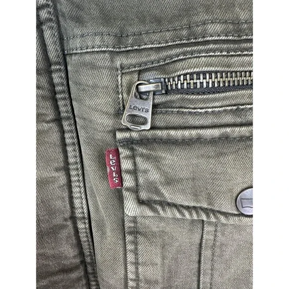 Levi's Jacket Mens XL Olive Canvas Field Utility Quilted Lined Stand Collar Mens